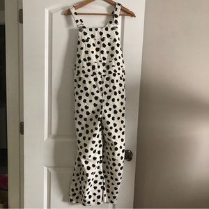 TopShop Dalmatian-print polka dot B&W overalls - SZ 6